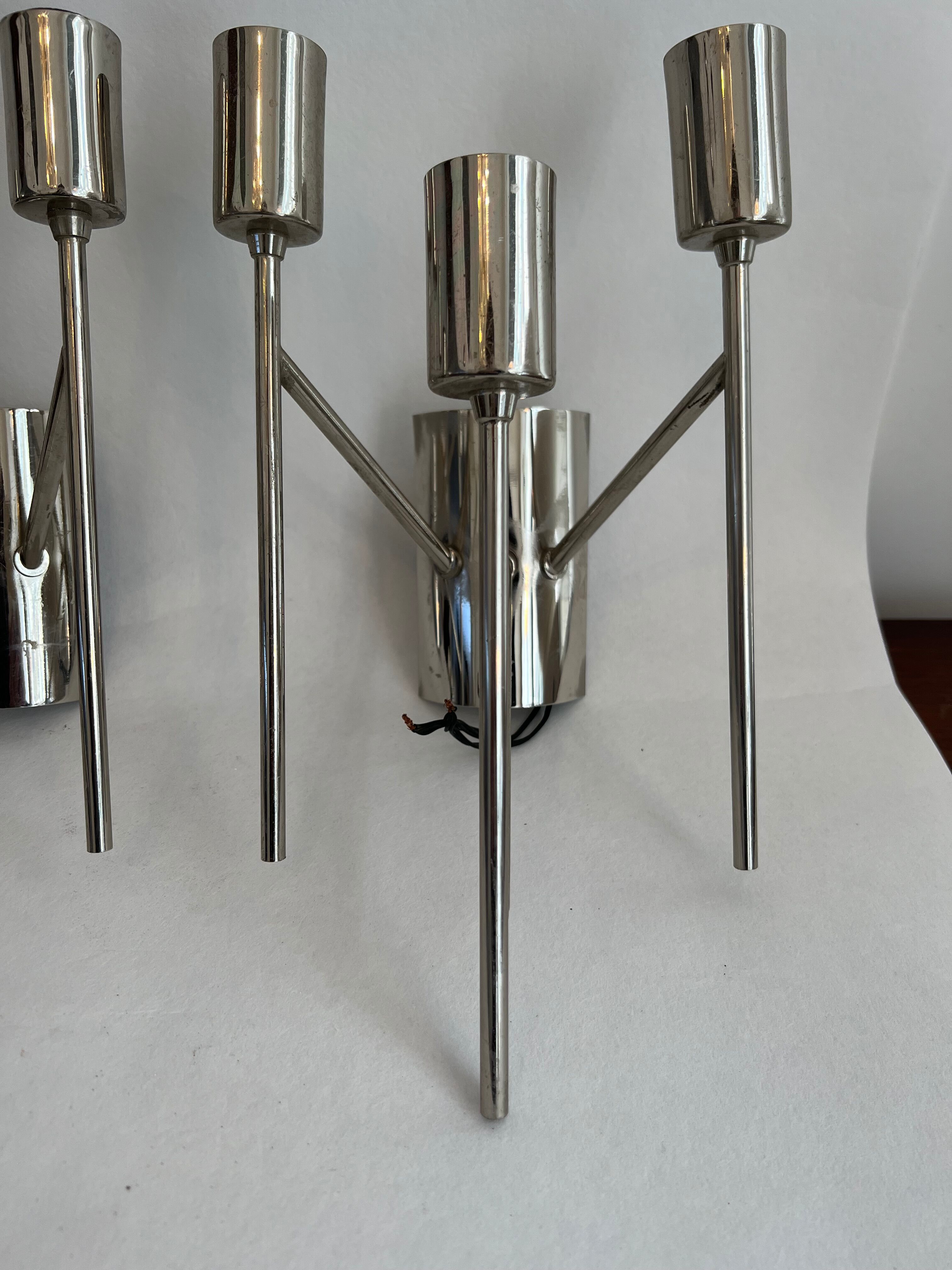 Set of three design wall lamps 1970