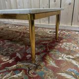 Table basse 1970 laiton et marbre de carrare