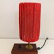 Lamp in wood, brass and wool