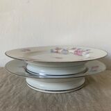 Porcelain cake plates on foot