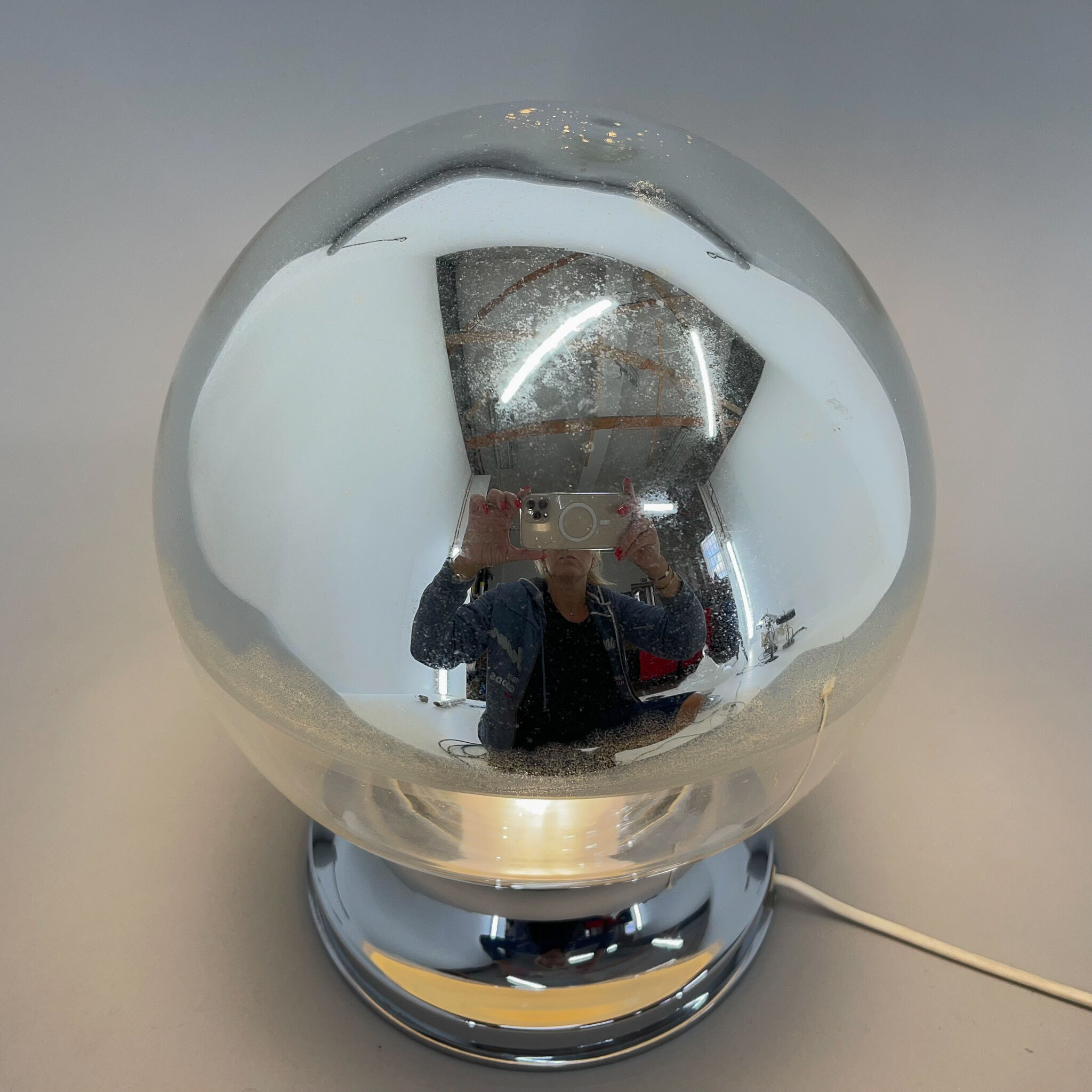 1960's italian chrome table lamp