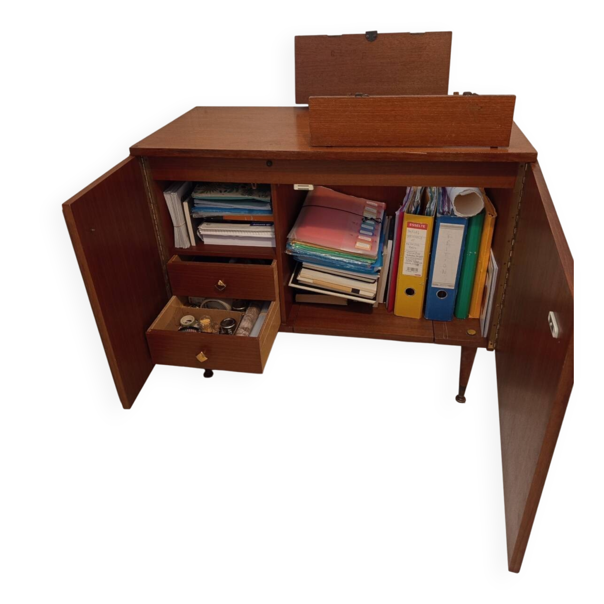 Antique sewing machine cabinet