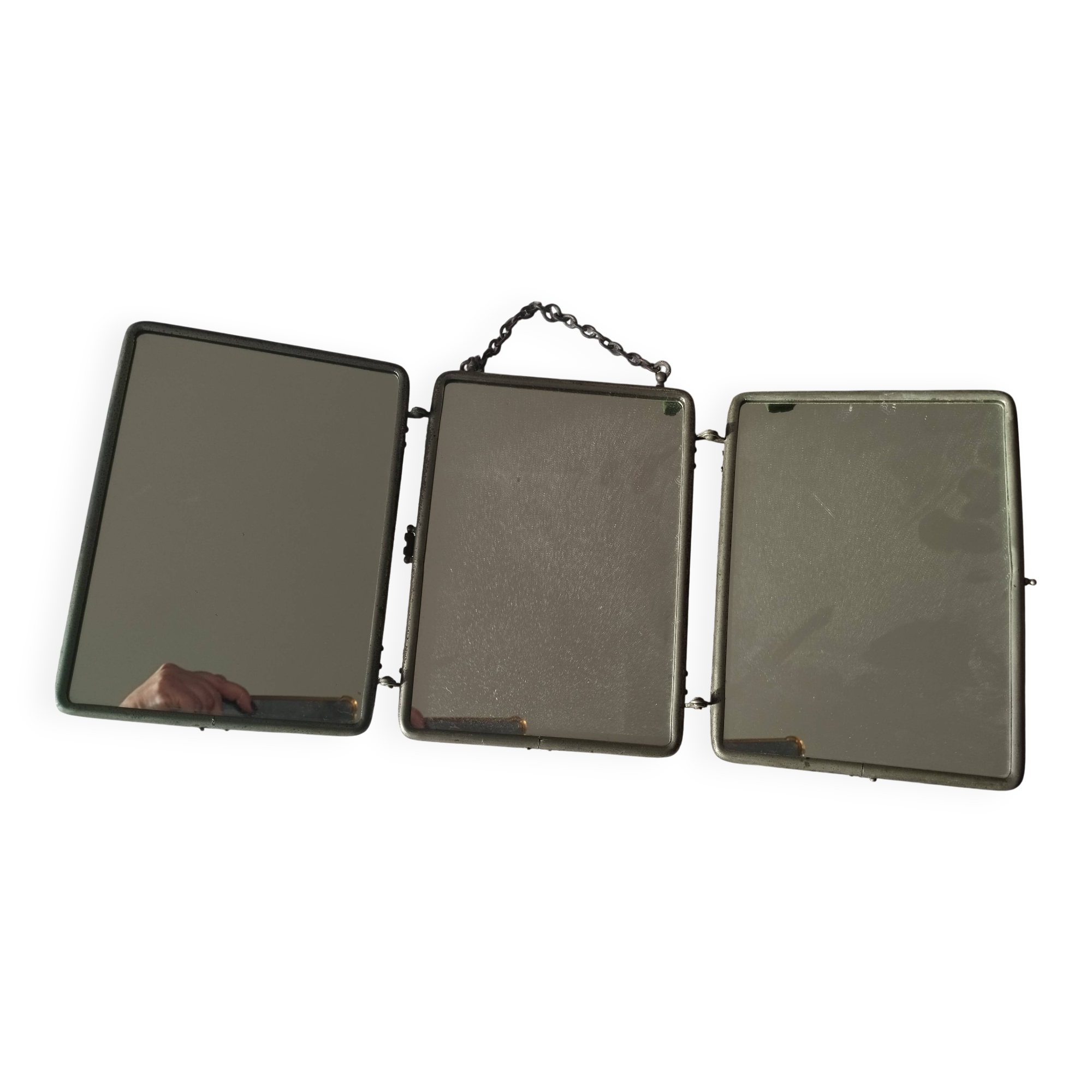 Triptych barber mirror