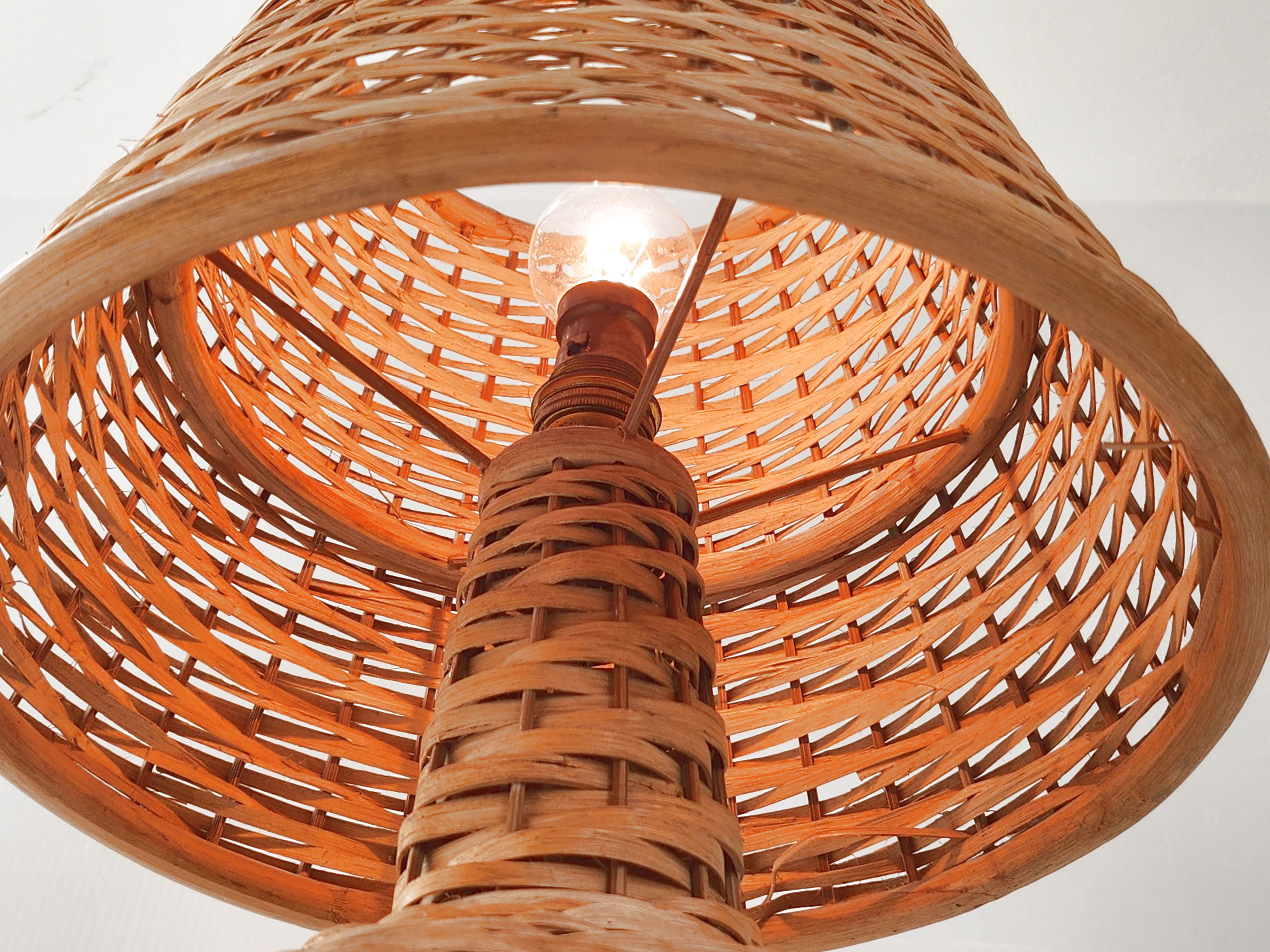 Vintage rattan lamp 1950