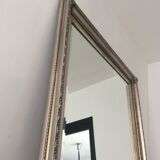 Bevelled mirror in silver wood 75x105cm
