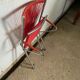 Folding scoubidou children's armchair red and vintage chrome 1950