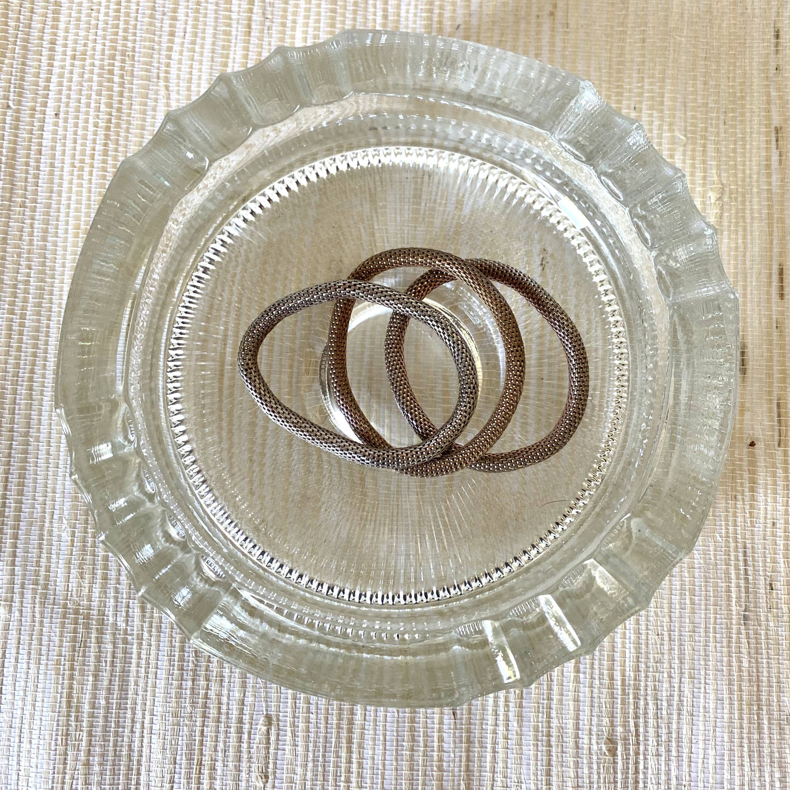 Cendrier vide poche en verre 80's