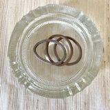 Cendrier vide poche en verre 80's
