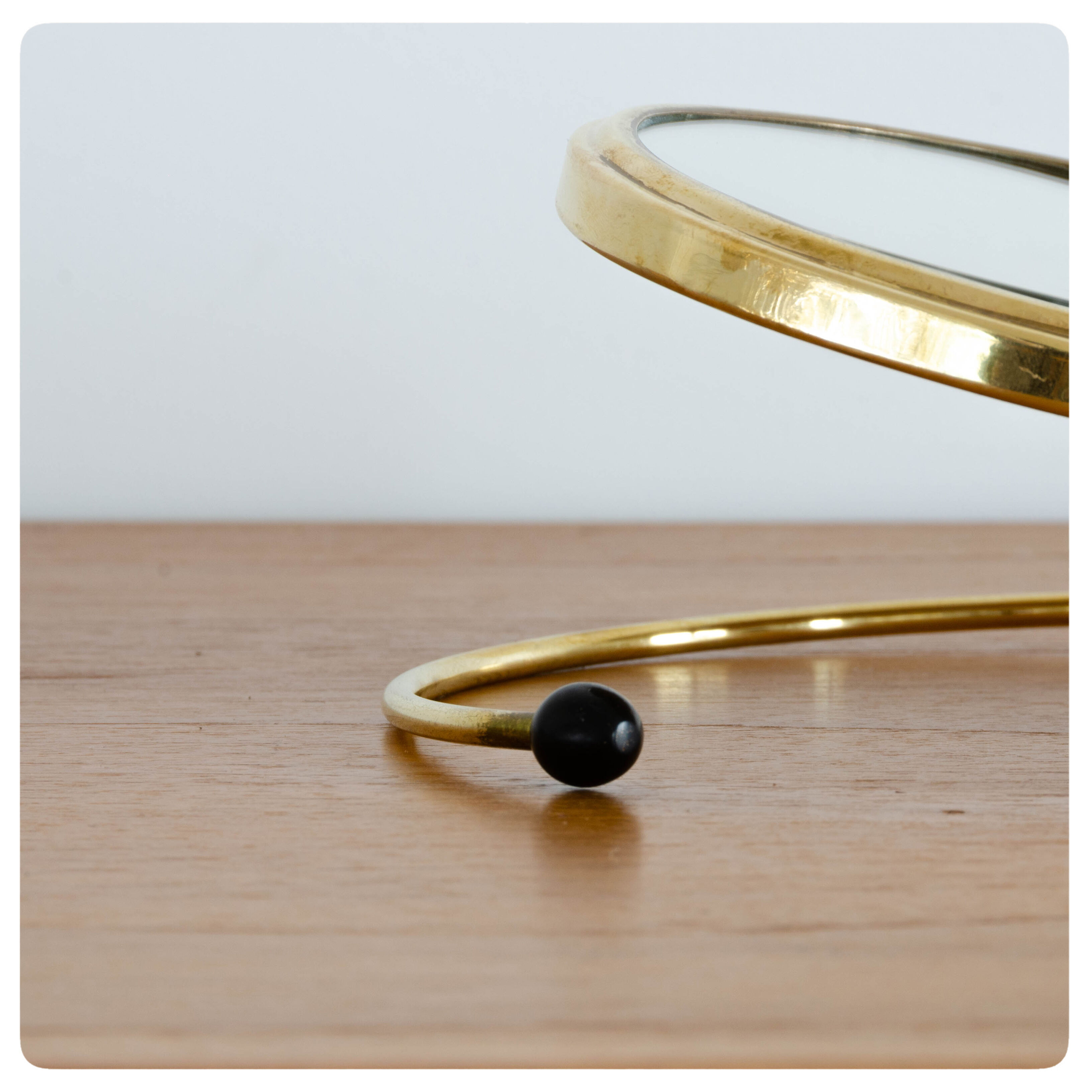 Old brass double sided mirror, France, Circa 1950