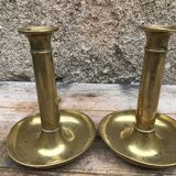 Pair of 19th century push candlesticks