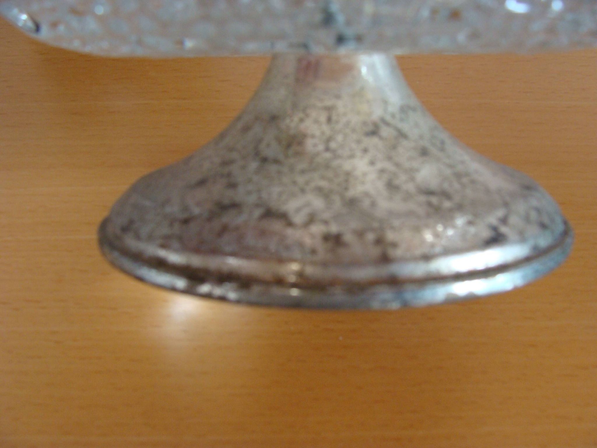 Art Deco crystal and metal fruit bowl