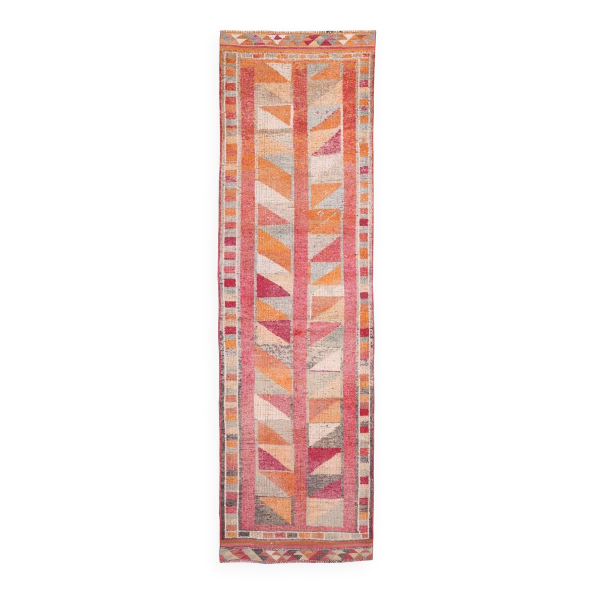 Pink & Red Vintage Runner Rug, 100x356Cm