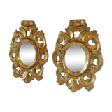 Pair of  baroque mirrors in gilded wood