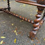 19th-century Renaissance carved oak desk with chair