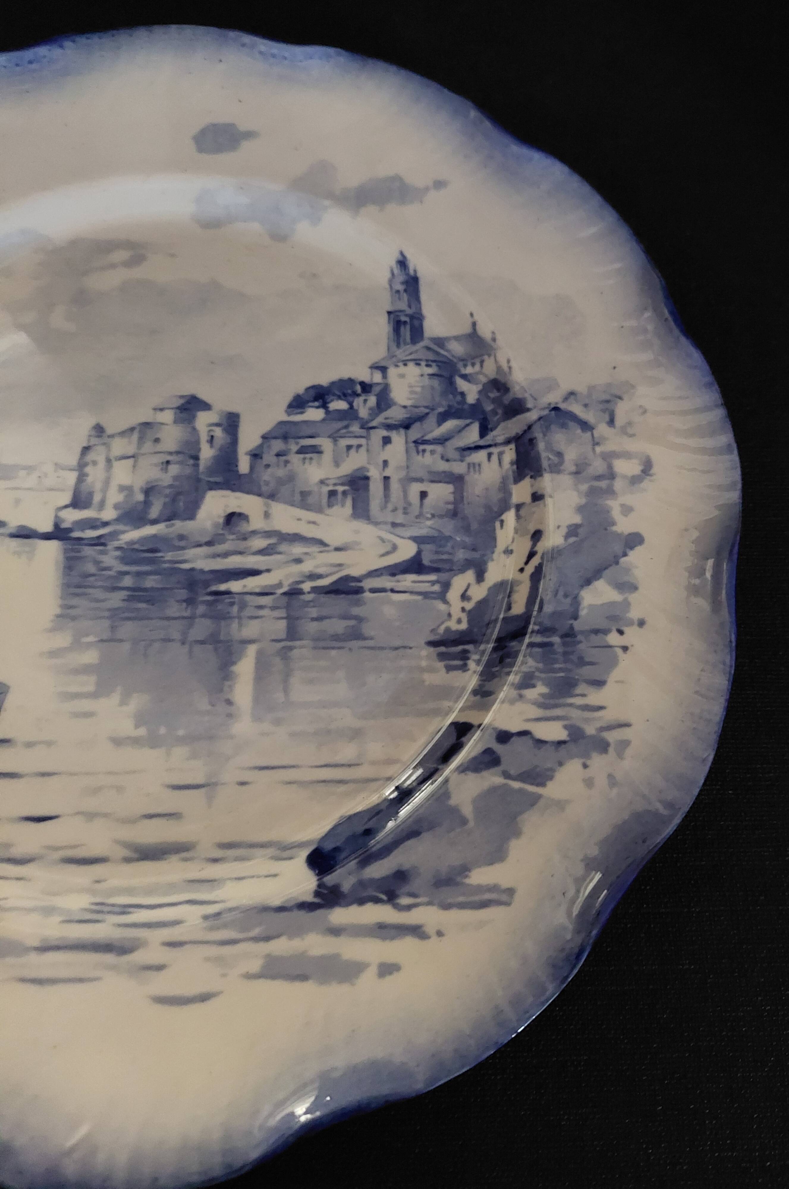 Sarreguemines earthenware plate with Marine decor late 19th century early 20th century
