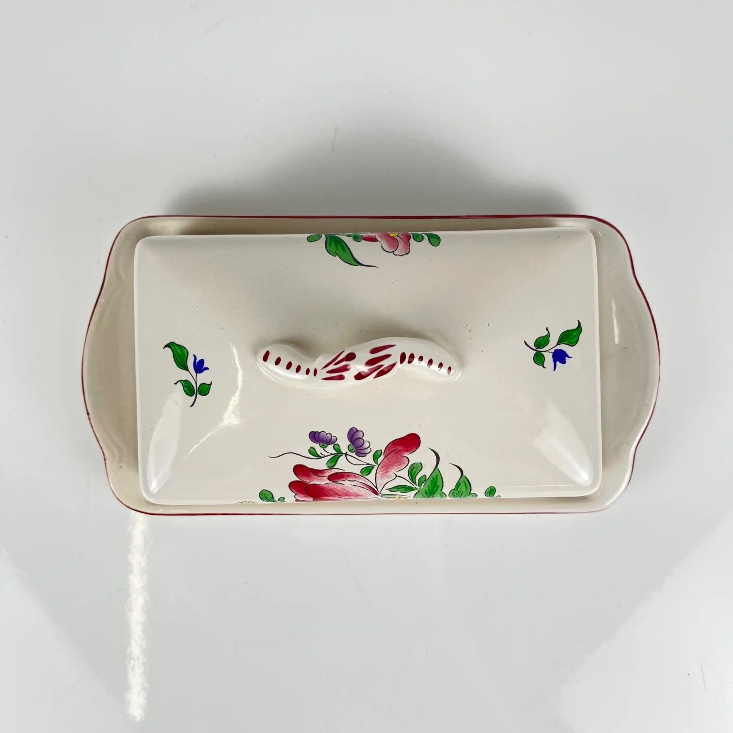 Butter dish KG Lunéville model Réverbère, earthenware