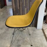 Fibreglass chair skai vinyl DSR Eiffel yellow Eames Herman Miller