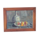 Nature morte, pommes et carafe sur la table de la cuisine