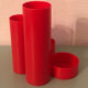 Penrex Swiss office organizer vintage orange pencil pot