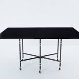 Maison Jansen table à manger Royal extensible laque noire 1960