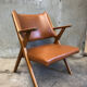 Fauteuil dal vera vintage circa 1950