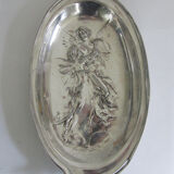 Art deco silver metal dish