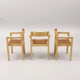 VINTAGE SCANDINAVIAN CHAIRS FURNITURE FABRIC AND WOOD 1960 SWEDEN 