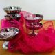 Vintage stainless steel ice cream bowls in a set of 6.
