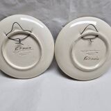 Set of 2 Giraud plates in Vallauris, diameter 16 cm
