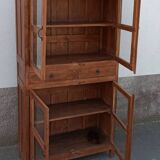 Antique teak cabinet with two drawers and four doors