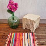 Table basse en plastique tressé vintage