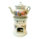 Polychrome porcelain tea pot with 20th century floral decoration