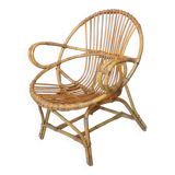 Vintage wicker basket armchair