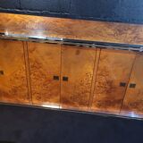 Enfilade vintage en laiton et chrome 1970