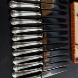 Coffret 12 couteaux de table – Métal argenté et inox