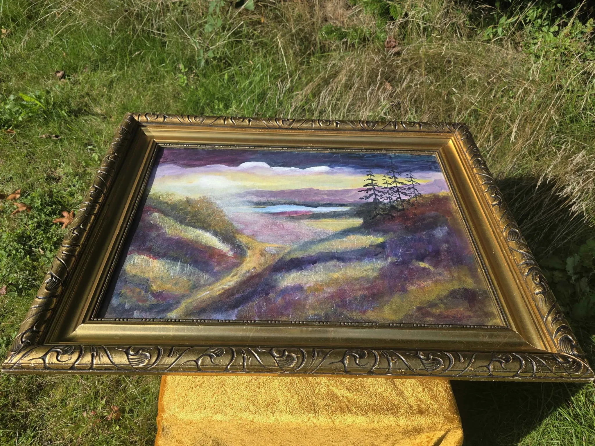 Vintage Moody Impressionist Oil Landscape Painting