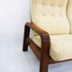 Teak three-seater sofa