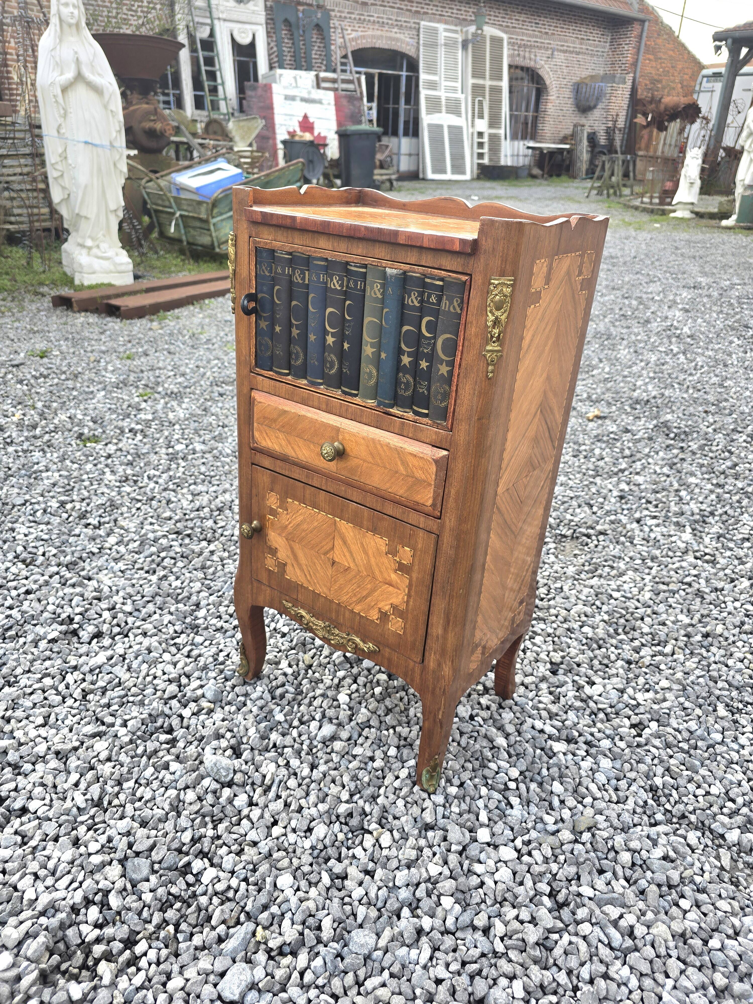 Fake book bedside table with doors