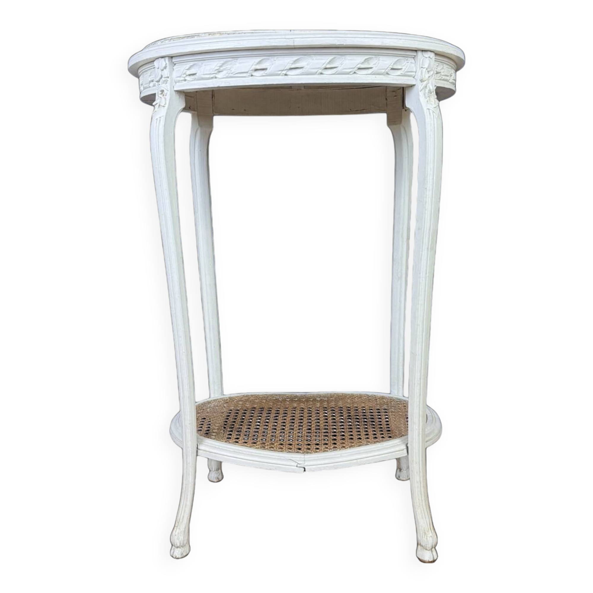 Louis XV Style Side Table or Pedestal Table in Lacquered Wood