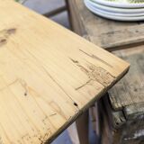 Small coffee table in raw wood