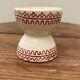 Vintage diabolo-shaped egg cup with burgundy patterns