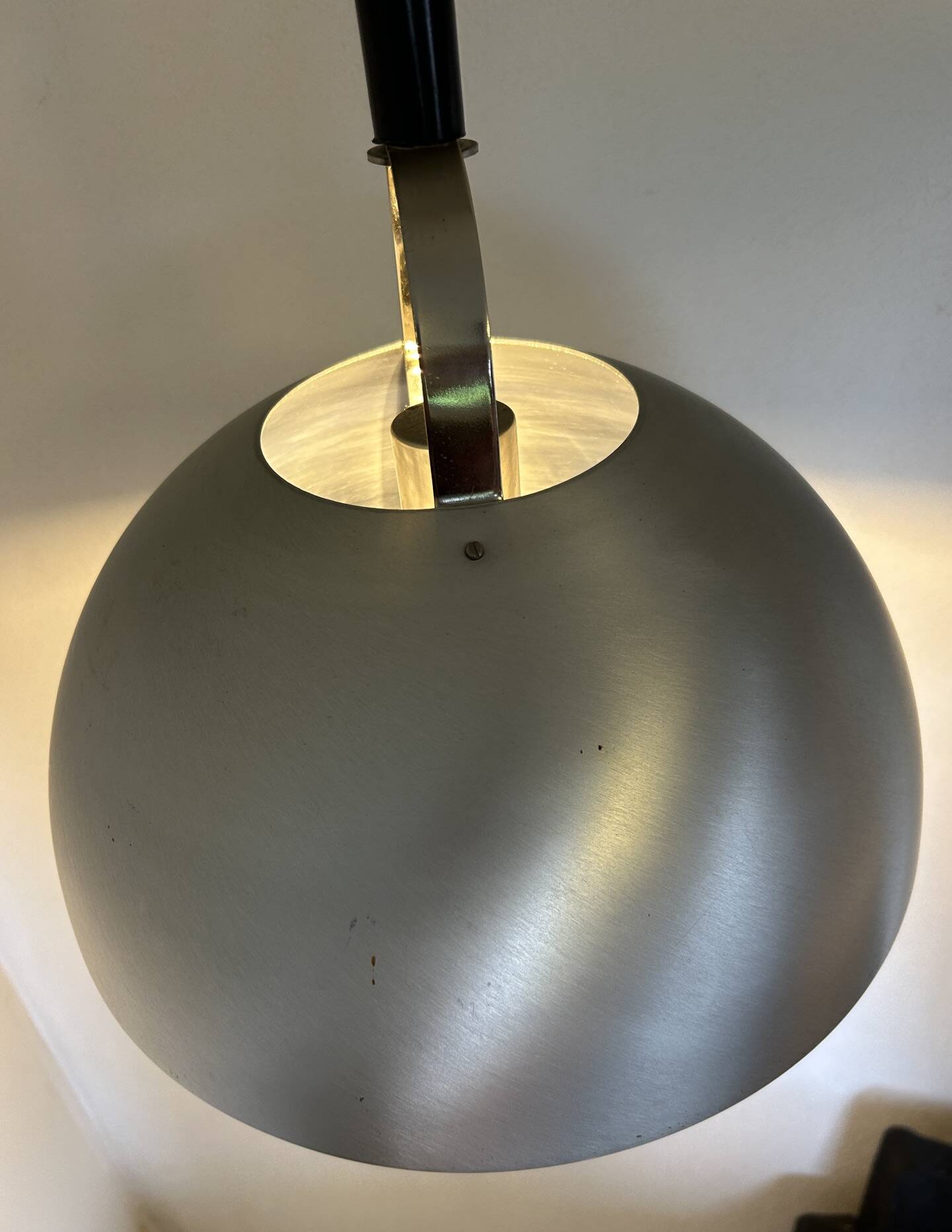brushed metal chandelier up and down 1970