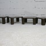 Mario Bellini. Suite of 4 pull-out coffee tables "Gatti", published by C&B Italia, circa 1970.