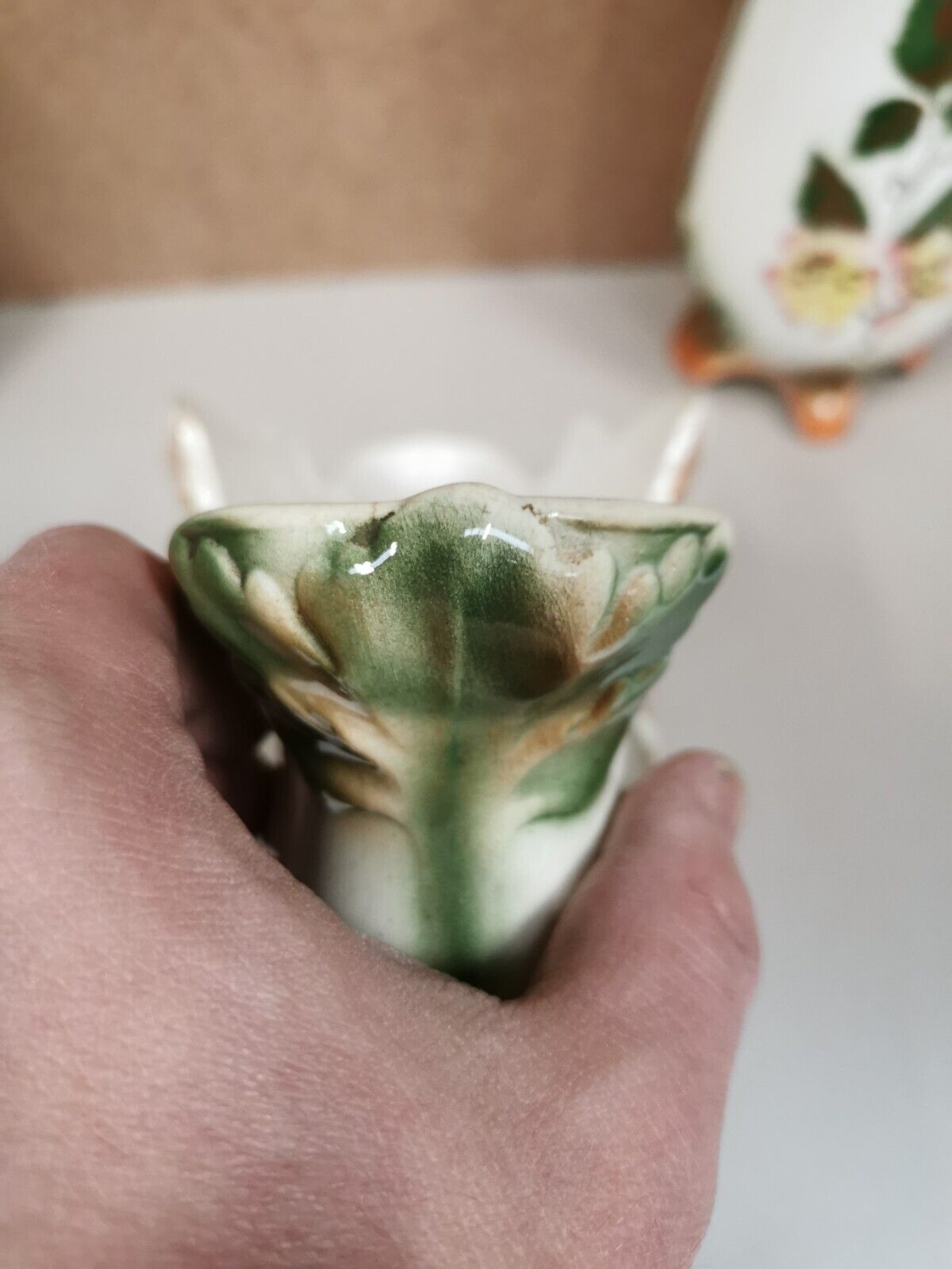 Pair of Vases + Planter Art Nouveau Barbotine / Faience