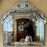Grand miroir vénitien – 115 x 100 cm – Excellent état