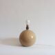 Ceramic ball lamp base in caramel beige color, 70s