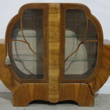 Art deco period showcase in walnut veneer