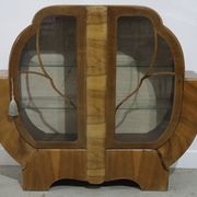 Art deco period showcase in walnut veneer