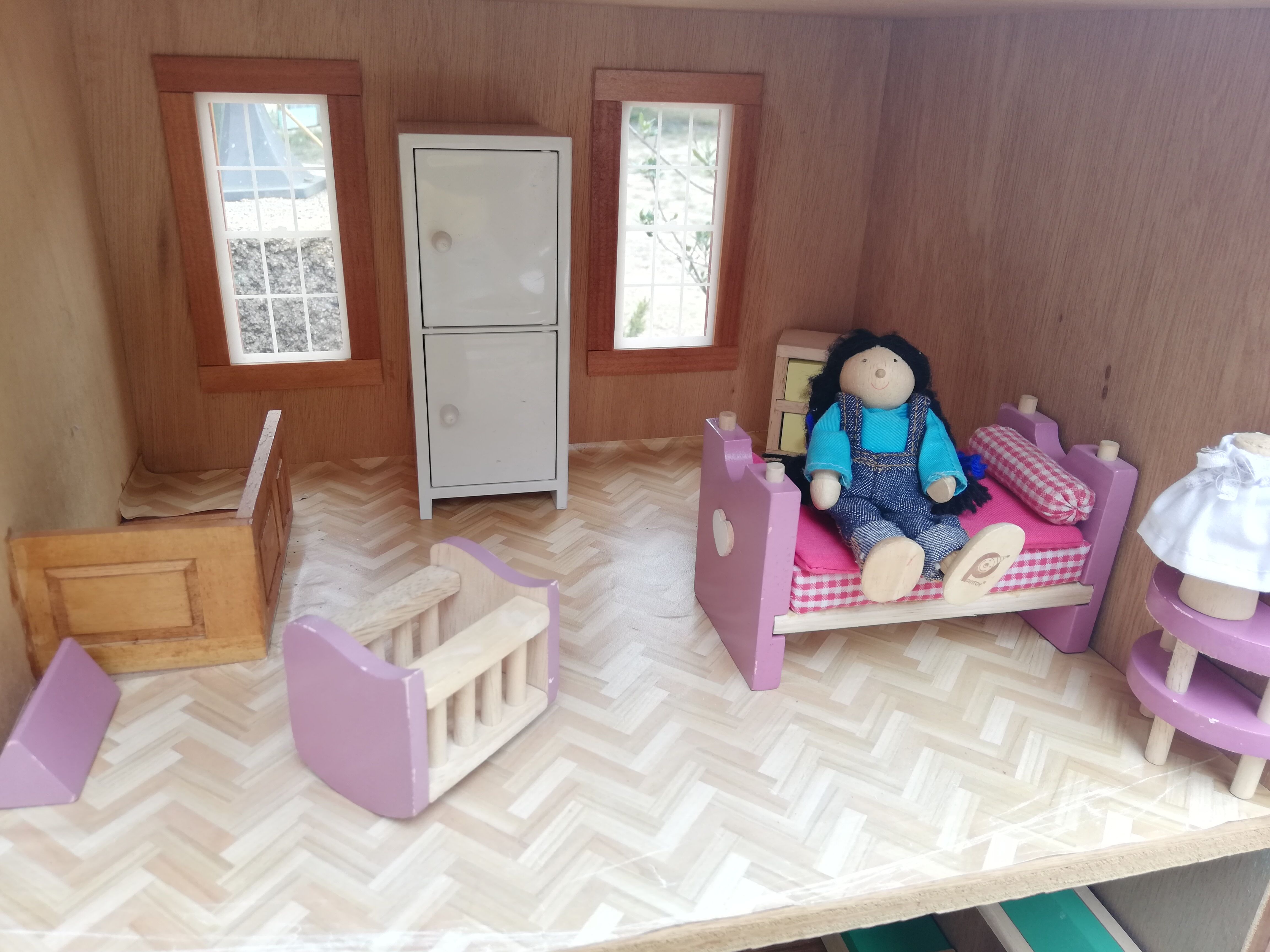 Vintage wooden dollhouse