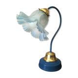 Enamelled metal swan collar lamp